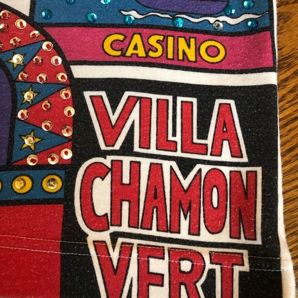 Vintage 90s France Scene Tee Shirt Rhinestones - Picture 2 of 9